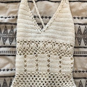 Crochet cream body suit